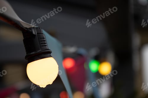 Preview: Outdoor Christmas Lights With An Out Of Focus Background