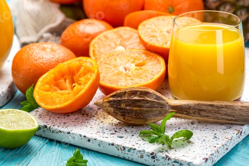 Preview: Making Fresh Orange Juice with Wooden Squeezer. Healthy and Clean Eating
