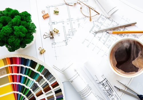 Preview: Architect workplace top view