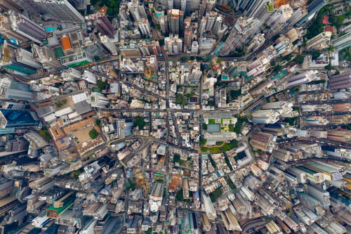 Preview: Central, Hong Kong 24 September 2020: Top view of Hong Kong city