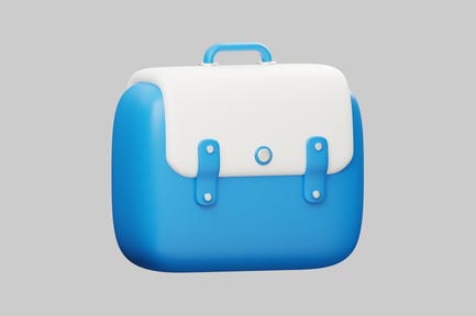 Preview: Cartoon blue and white satchel