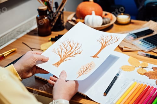 Preview: Autumn painting ideas, easy fall painting for adults, for beginners. Autumn Scenes. Faceless