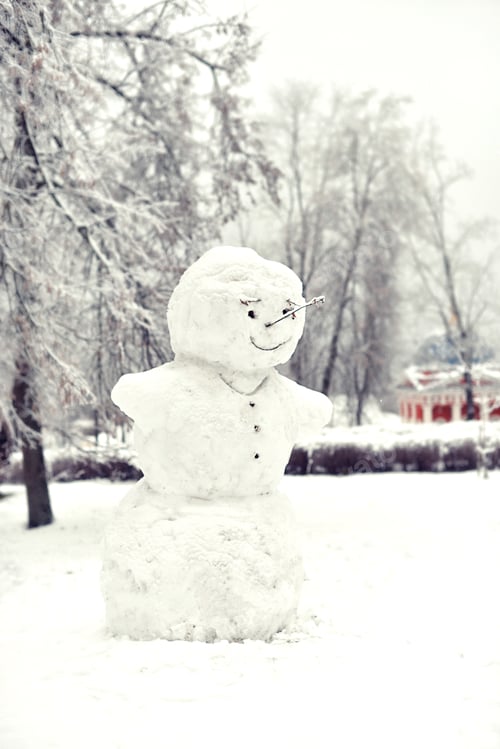 Preview: Christmas background with snowman. Winter background with snowman