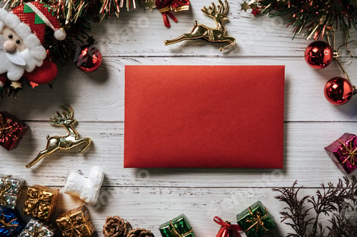 Preview: Mockup card with invitation card with Gift shop on white background