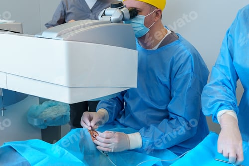 Preview: Surgeon Utilizing Microscope for Precise Eye Surgery