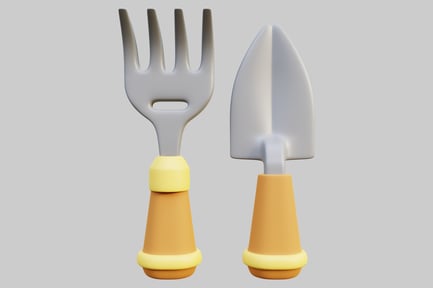 Preview: Contemporary Cutlery Set on a Grey Background