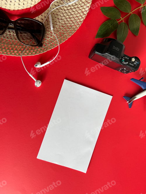 Preview: Travel concept on red background