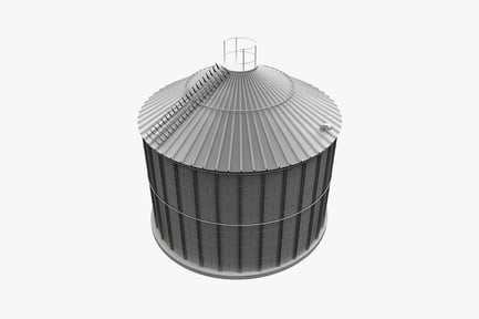 Preview: Domed cylindrical structure with grid pattern and staircase