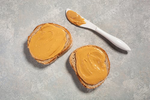 Preview: smooth peanut butter bread toast, healthy traditional sandwich