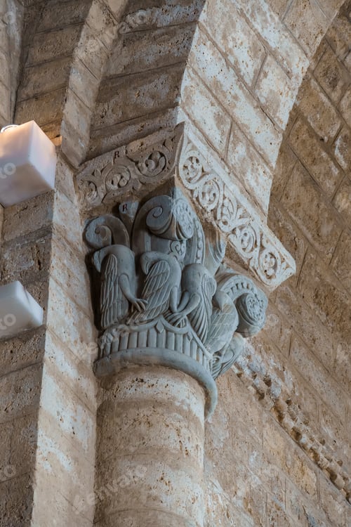 Preview: Romanesque capital in the church of San Martin of Fromista in Palencia, Spain