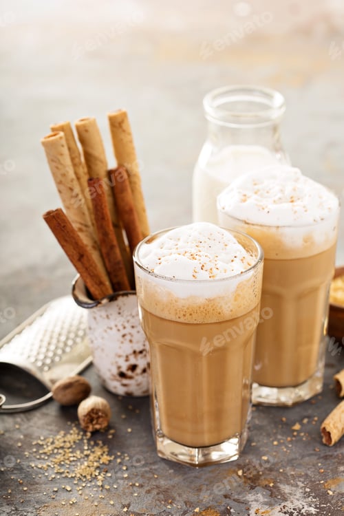 Preview: Coffee latte or cappuccino with spices