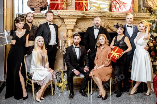 Preview: Group photo of people celebrating a New Year indoors