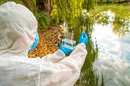 Preview: Take water samples for analysis. Selective focus.