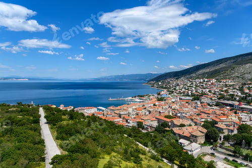Preview: Townscape of coastal town in bay. City of Senj in Croatia.