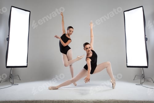 Preview: Backstage shooting two beautiful ballerinas in the studio