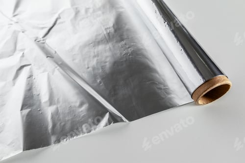 Preview: roll of aluminum foil isolated on white background