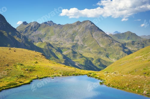Preview: Landscape of beautiful nature summer mountain lake.