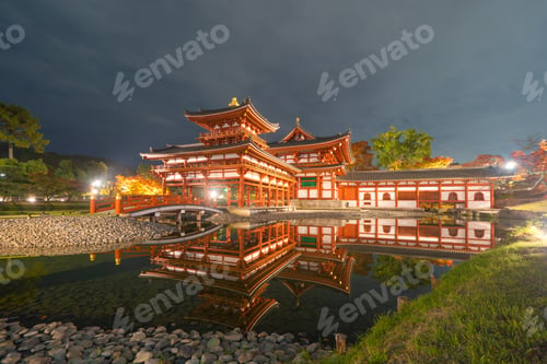Preview: Temple Pagoda in Kyoto, Japan. Architecture landscape background.