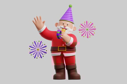 Preview: Cartoon santa celebration character