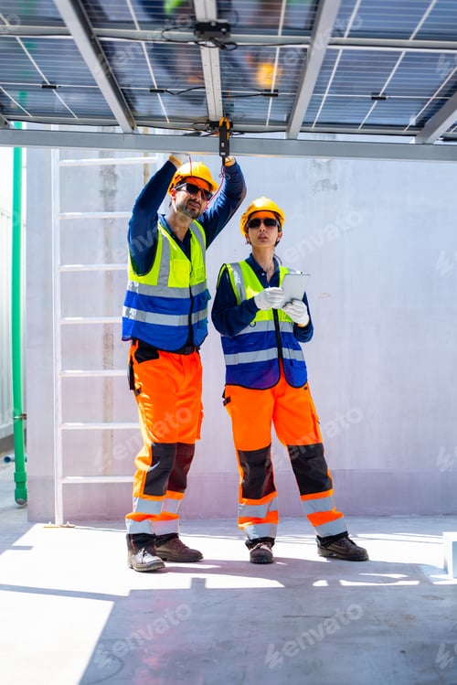 Preview: Solar Technicians Installing Microinverter Under Panels
