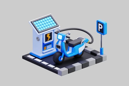 Preview: Electric Scooter Charging Station 3D