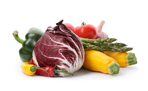 Preview: Different fresh ripe vegetables isolated on white