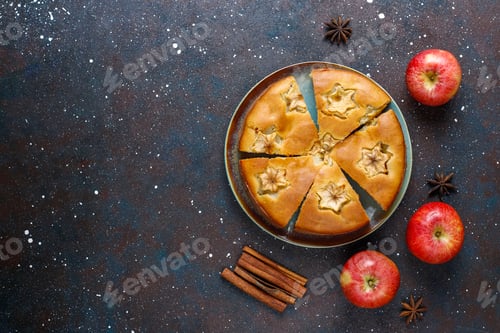 Preview: Sweet homemade apple cake with cinnamon.