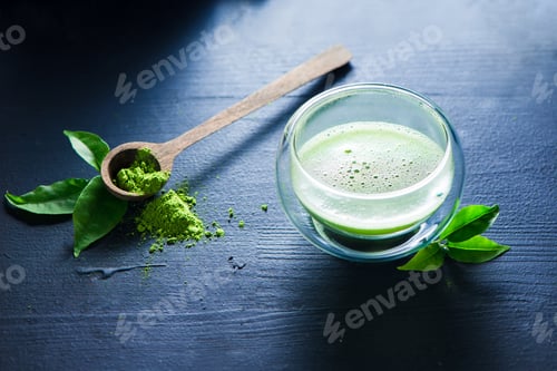 Preview: Matcha Tea Served in a Clear Glass