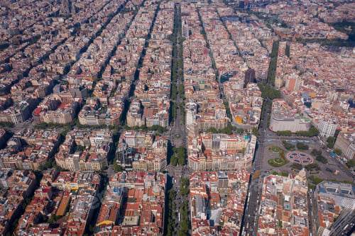 Preview: Barcelona City Blocks High Aerial View