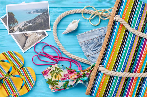 Preview: Colorful set of beach items