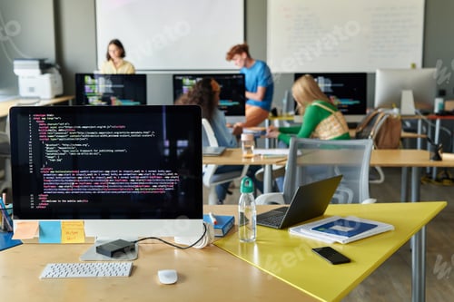 Preview: Class with Computer on Desk in IT Class