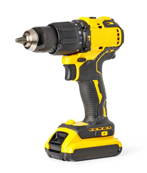 Preview: Cordless Power Drill on White Background Close-Up
