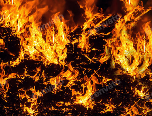 Preview: Burning Flames With Black Background