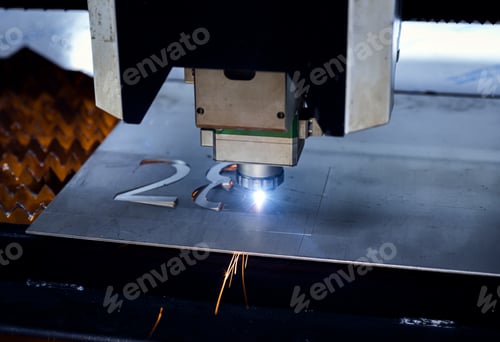 Preview: CNC Laser cutting metal plate.