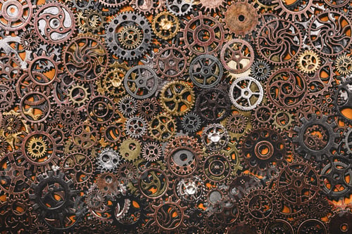 Preview: Layers of different cogwheels.