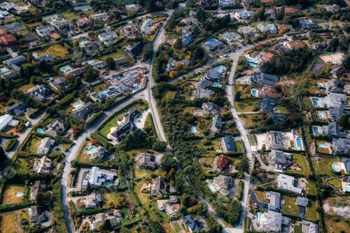 Preview: Aerial View of luxury homes in British Properties, West Vancouver, British Columbia, Canada