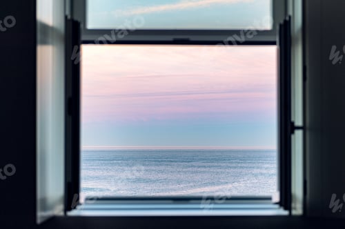 Preview: Sunrise over Atlantic Ocean through the open window
