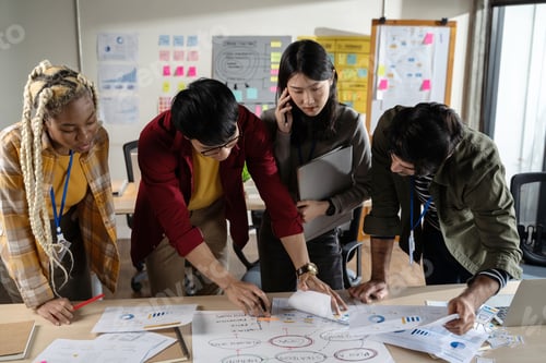 Preview: Business people team meeting in modern office working design planning and ideas