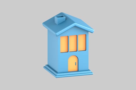 Preview: Simple blue house with orange windows
