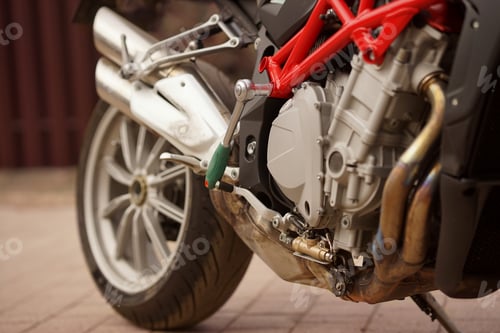 Preview: A motorbike standing at the repairing and maintenance service