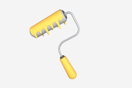 Preview: Paint Roller Clean 3D Illustration
