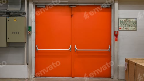Preview: The evacuation exit is orange in the store.
