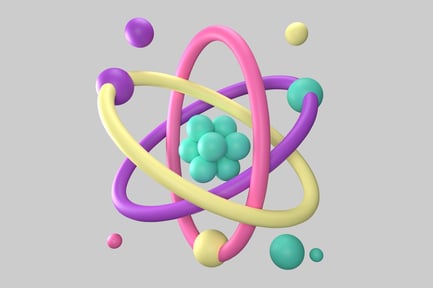 Abstract colorful science atom design