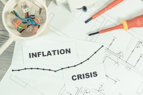 Preview: Various electrical components, work tools, installation plan, inscriptions inflation