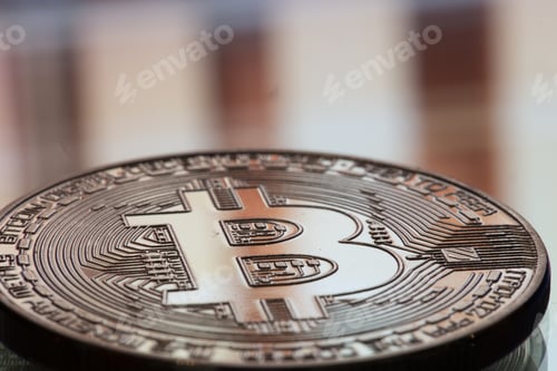 Preview: Coin litecoin and Bitcoin closeup on a beautiful background.