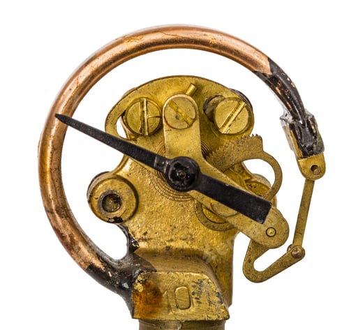 Preview: Pressure gauge mechanism in disassembled form, isolated on white background