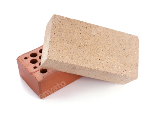 Preview: Brick isolated at white background. Construction brick on white
