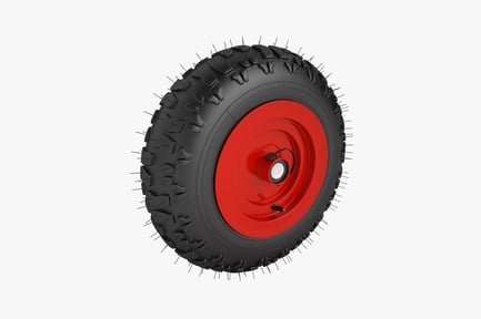 Preview: Tire with spiked sidewall and red hub