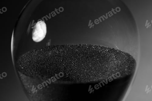 Preview: Black and white photo of hourglass close up