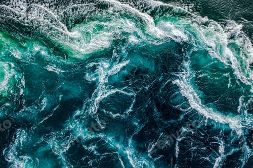 Preview: Waves of water of the river and the sea meet each other during high tide and low tide.